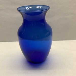 Glass Cobalt Blue Vase 8” tall